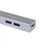 Hub USB-C do 4 portów USB 3.0 Equip, USB 3.2 Gen 1 (3.1 Gen 1) Type-C, USB 3.2 Gen 1 (3.1 Gen 1) Type-A, 5000 Mbit/s, srebrny, aluminium, Windows 10, Windows 7, Windows 8