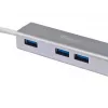 Hub USB-C do 4 portów USB 3.0 Equip, USB 3.2 Gen 1 (3.1 Gen 1) Type-C, USB 3.2 Gen 1 (3.1 Gen 1) Type-A, 5000 Mbit/s, srebrny, aluminium, Windows 10, Windows 7, Windows 8