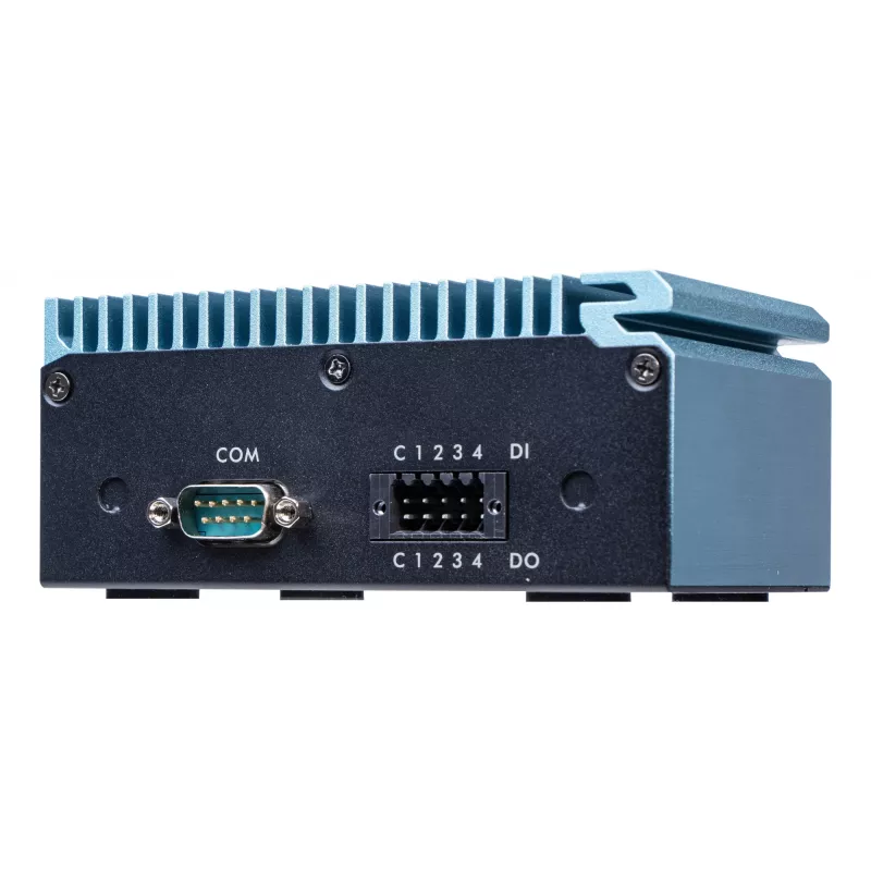 Shuttle Edge PC SPCEL02, Intel Celeron J6412, 1x HDMI, 2x 2.5G LAN, 1x COM, DIO (4x we, 4x wy), 3x USB, 2x M.2, 12-24 V, praca ciągła 24/7, bez wentylatora, zawiera uchwyt VESA i do szyny DIN