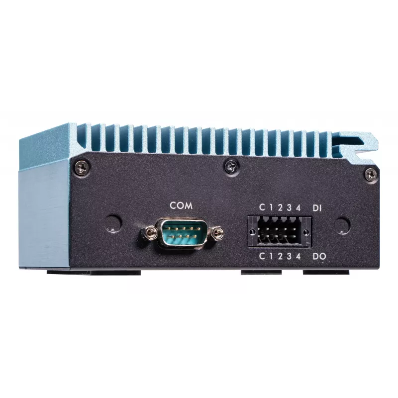 Shuttle Edge PC SPCEL02, Intel Celeron J6412, 1x HDMI, 2x 2.5G LAN, 1x COM, DIO (4x we, 4x wy), 3x USB, 2x M.2, 12-24 V, praca ciągła 24/7, bez wentylatora, zawiera uchwyt VESA i do szyny DIN