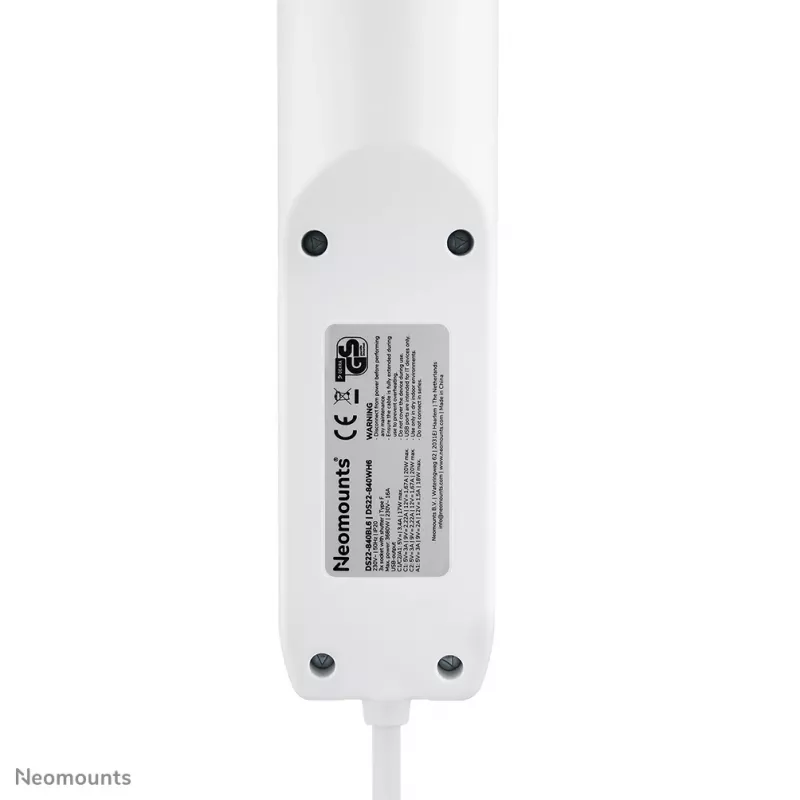 Neomounts DS22-840WH6 Gniazdo biurkowe z zaciskiem i portami USB-C i USB-A - Szybkie ładowanie