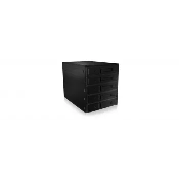 ICY BOX - IB-565SSK - Backplane, 5x SATA 3,5 HDD für 3x 5,25 Schacht, Hot Swap, trägerlos - black