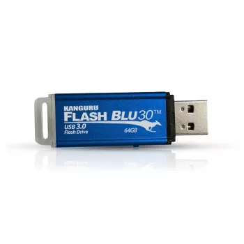 Kanguru FlashBlu30 SuperSpeed USB3.0 16 GB | Bezpieczna pamięć flash | Fizyczny przełącznik ochrony przed zapisem | Kompatybilna z Windows “Ready Boost”
