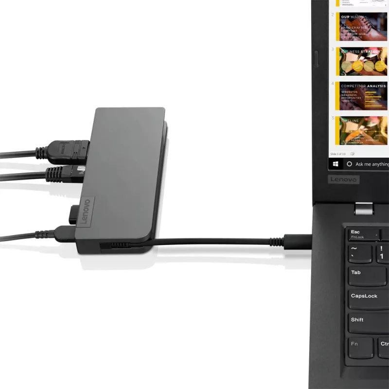 Lenovo 4X90S92381 stacja dokująca/replikator portów do laptopa Przewodowa USB 3.2 Gen 1 (3.1 Gen 1) Type-C Szary