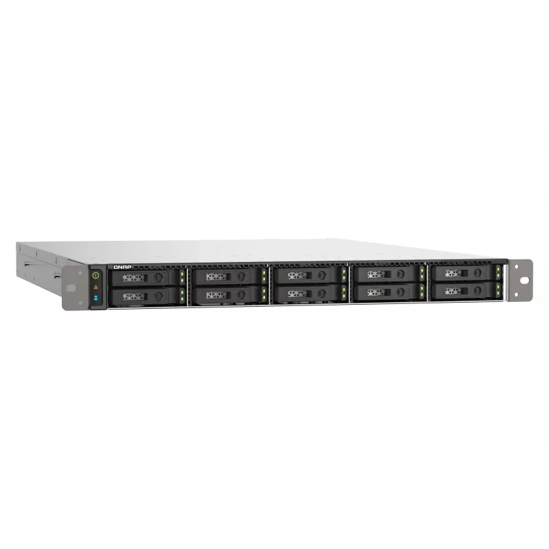 QNAP TS-h1090FU NAS Rack (1U) EPYC 7232P 64 GB DDR4 0 TB QuTS hero Czarny, Szary