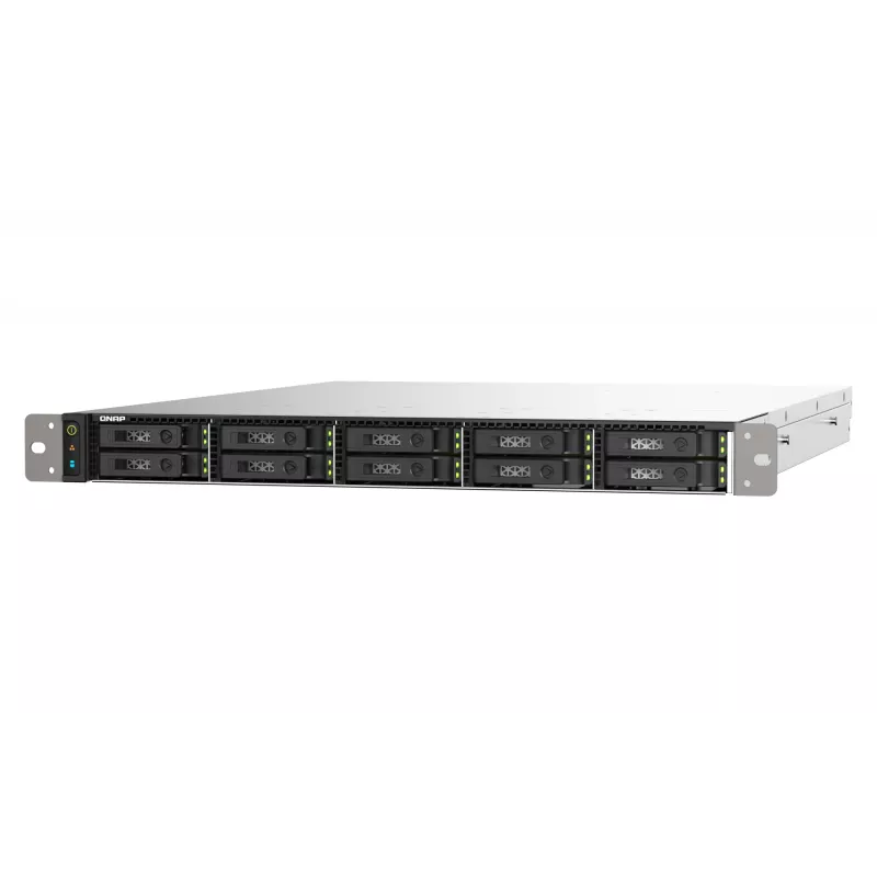 QNAP TS-h1090FU NAS Rack (1U) EPYC 7232P 64 GB DDR4 0 TB QuTS hero Czarny, Szary