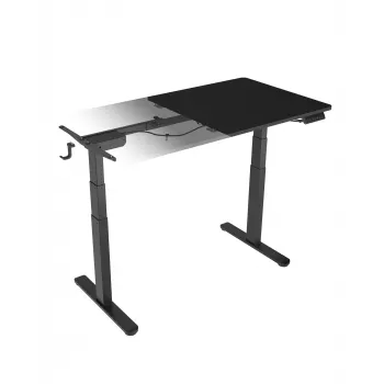 Biurko elektryczne z regulacją wysokości ICY BOX IB-EW122B-TT, czarne, 1400×700 mm, wysokość 630–1280 mm, udźwig 100 kg