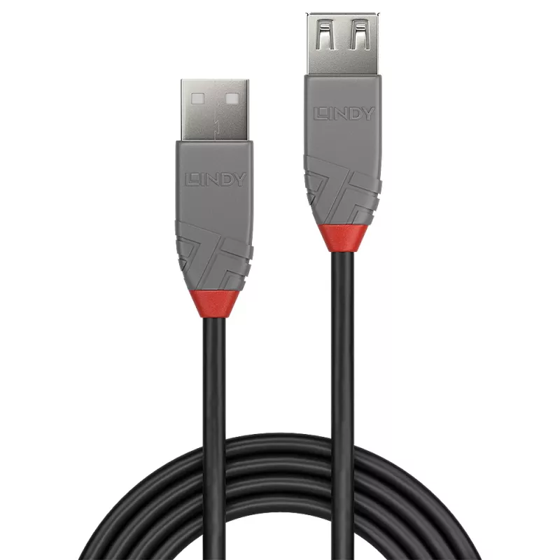 Lindy 2m USB 2.0 Type A Extension kabel, Anthra Line