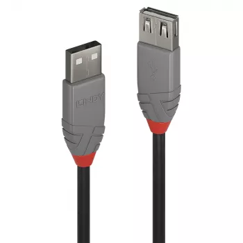 Kabel przedłużający Lindy USB 2.0 Typ A o długości 0,2 m, linia Anthra