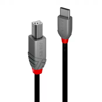 Lindy 3m USB 2.0 Type C do B Kabel, Anthra Line, 3 m, USB C, USB B, USB 2.0, 0.48 Gbit/s, Czarny