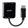 Lindy 38430 koncentrator interfejsów DisplayPort 21600 Mbit/s Czarny