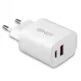 Ładowarka wewnętrzna Lindy 73413 — uniwersalna AC 100–240V, wyjście 12V 3A, USB-A + USB-C, biała