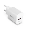 Ładowarka wewnętrzna Lindy 73413 — uniwersalna AC 100–240V, wyjście 12V 3A, USB-A + USB-C, biała