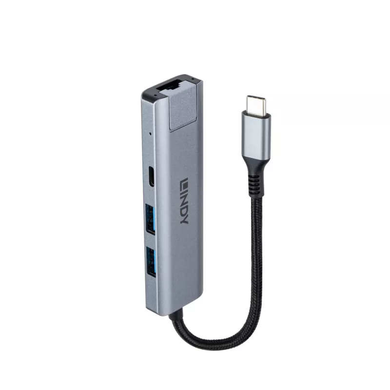 Lindy USB 3.2 Gen 2 Type C Hub i Gigabit Ethernet