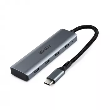 Lindy 43414 4-portowy hub USB 3.2 Gen 2 Type-C, 4x USB-C, biurkowy