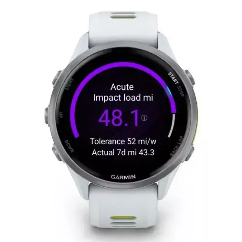 Smartwatch IFIT ICON Forerunner 970 — 1,4 cala (3,56 cm) AMOLED 454×454, GPS, Wi‑Fi, koperta tytanowa, pasek silikonowy (biały/żółty), 56 g