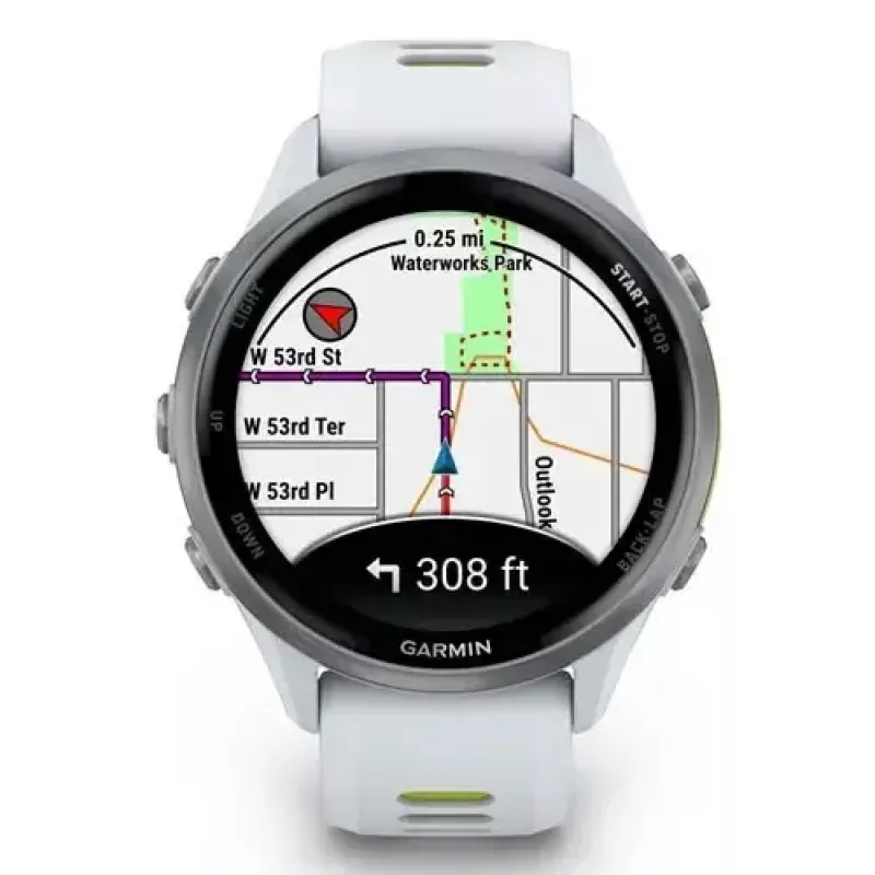 Smartwatch IFIT ICON Forerunner 970 — 1,4 cala (3,56 cm) AMOLED 454×454, GPS, Wi‑Fi, koperta tytanowa, pasek silikonowy (biały/żółty), 56 g