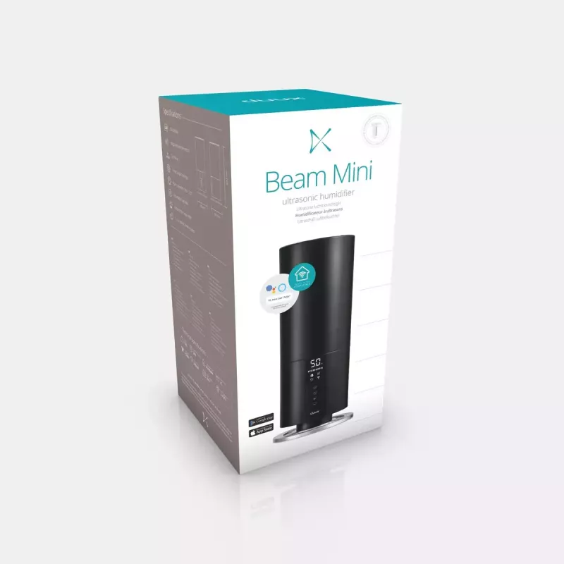 Nawilżacz Duux Beam Mini 2 Ultradźwiękowy — zbiornik na wodę 3 l, wyświetlacz LED, czarny