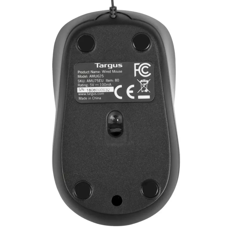 Targus AMU75EU mysz podróżna symetryczna USB Type-A niebieski Trace 1000 DPI