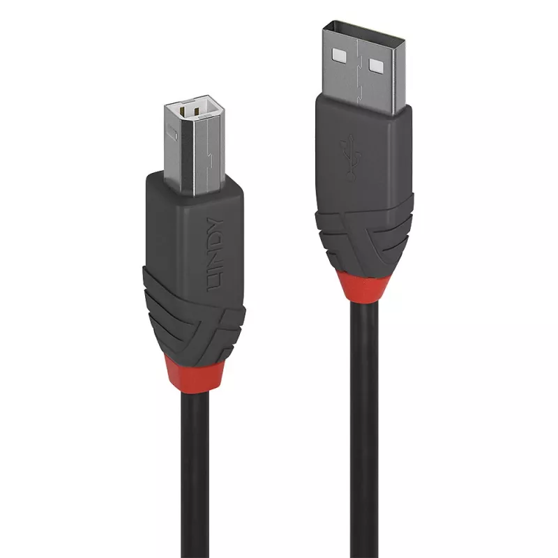 Lindy 0.5m USB 2.0 Typ A na B Kabel, Anthra Line