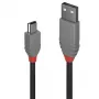 Lindy 2m USB 2.0 Type A to Mini-B kabel, Anthra Line