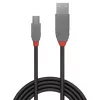 Lindy 2m USB 2.0 Type A to Mini-B kabel, Anthra Line