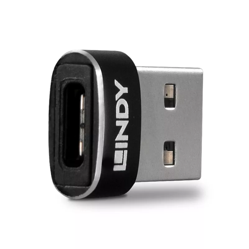 Niskoprofilowy adapter USB 2.0 Typ A na C Lindy 41884