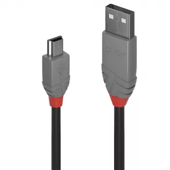 Lindy 0.5m USB 2.0 Type A do Mini-B kabel, Anthra Line