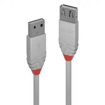 Lindy 1m Kabel Przedłużający USB 2.0 Typ A, Linia Anthra, Szary
