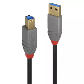 Kabel Lindy 3m USB 3.2 Typ A do B, 5Gbps, Linia Anthra