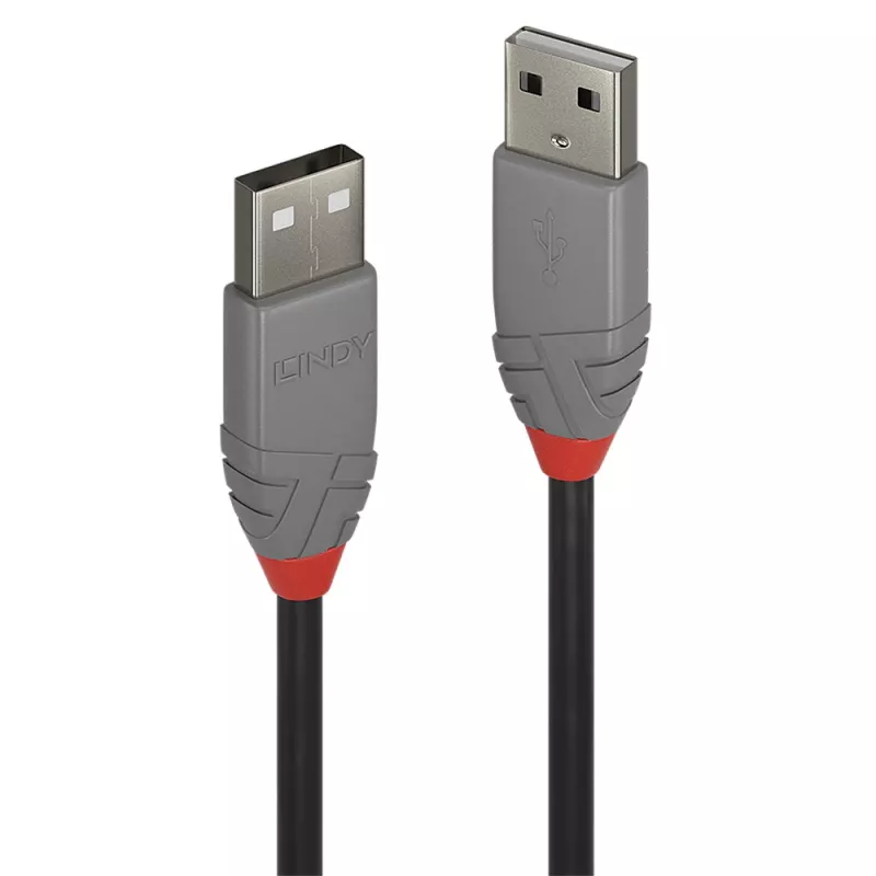 Lindy 2m USB 2.0 Type A to A kabel, Anthra Line