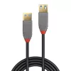 Lindy 1m USB 3.2 Type A Extension kabel, 5Gbps, Anthra Line