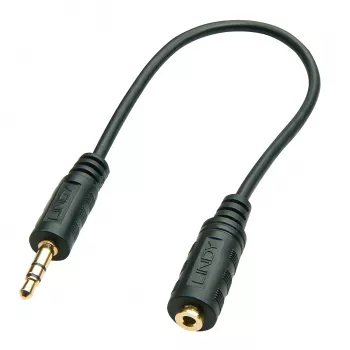 Przejściówka audio 3,5 mm męski na 2,5 mm żeński 20 cm czarny