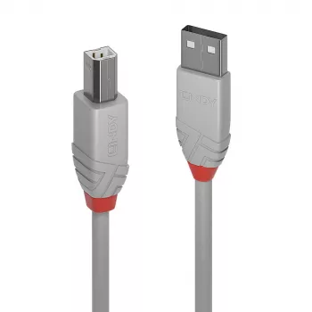 Lindy 0.5 m USB 2.0 Typ A na B, linia Anthra, szary