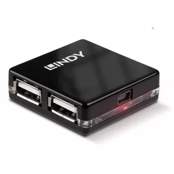 Koncentrator USB Lindy 4 Port USB 2.0 Mini Hub