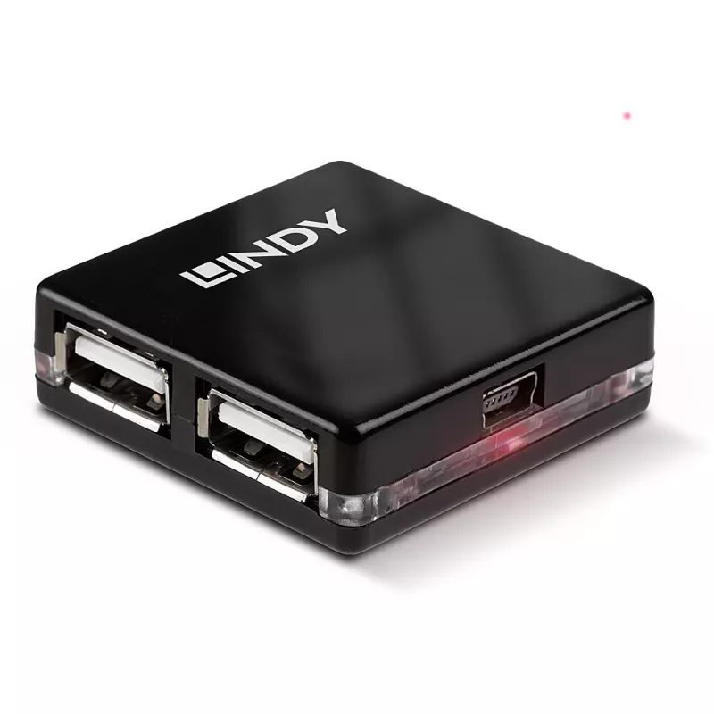 Koncentrator USB Lindy 4 Port USB 2.0 Mini Hub