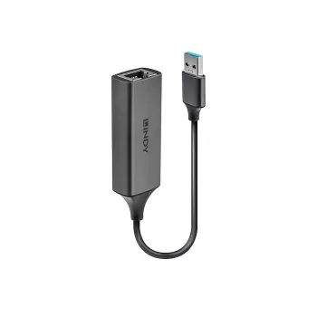 Lindy USB 3.0 Gigabit Ethernet Converter, Przewodowy, USB, Ethernet, 5000 Mbit/s, Srebrny