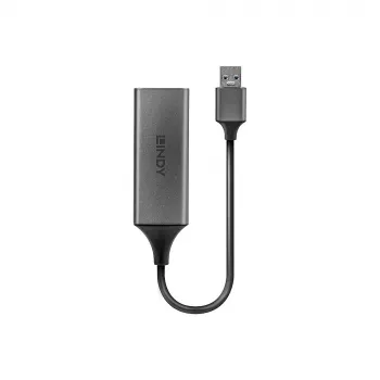 Lindy USB 3.0 Gigabit Ethernet Converter, Przewodowy, USB, Ethernet, 5000 Mbit/s, Srebrny