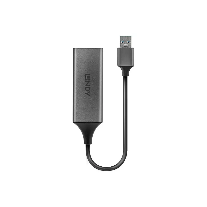 Lindy USB 3.0 Gigabit Ethernet Converter, Przewodowy, USB, Ethernet, 5000 Mbit/s, Srebrny