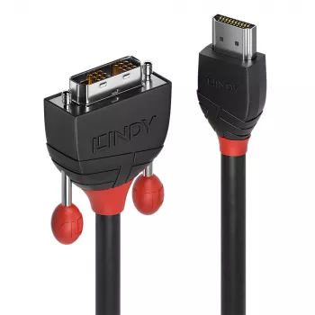 Lindy kabel HDMI do DVI 3 m, Czarny Line