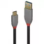 Lindy 1.5m USB 3.2 Type A to C kabel, 10Gbps, 5A, PD, Anthra Line