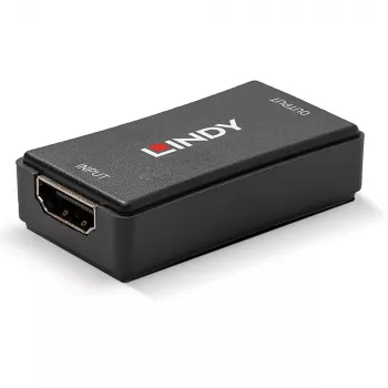 Lindy 50m HDMI 4K30 Repeater, HDCP 2.2, AV receiver, Wired, Czarny, HDCP