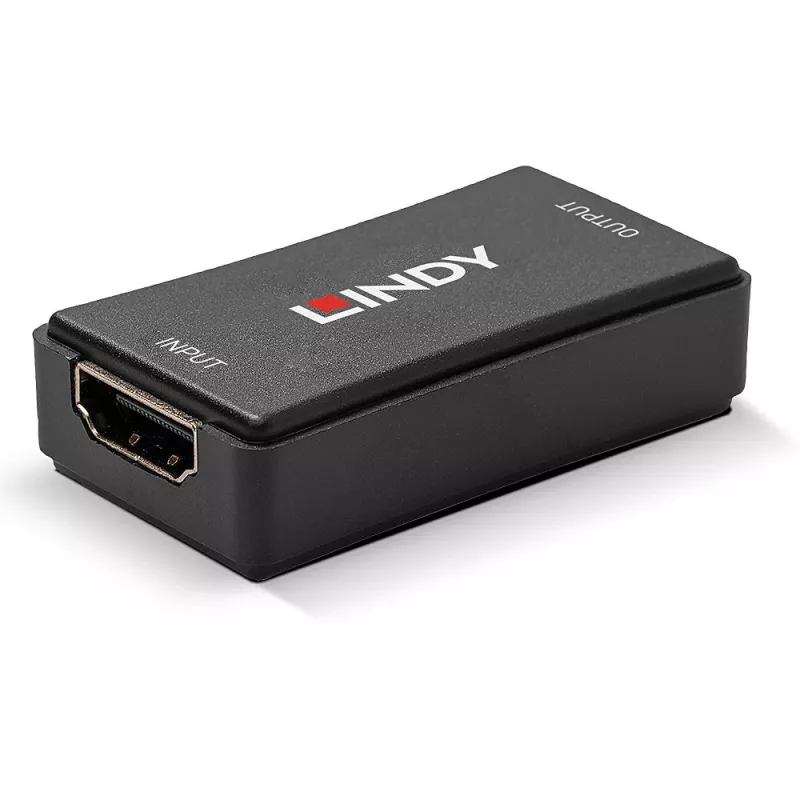 Lindy 50m HDMI 4K30 Repeater, HDCP 2.2, AV receiver, Wired, Czarny, HDCP
