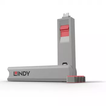 Zestaw blokad portów USB-C Lindy — zestaw 4 szt. w kolorze różowym