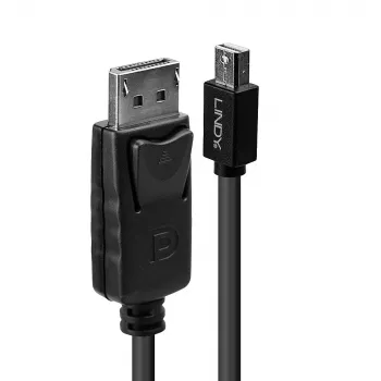 Lindy 2m Mini DisplayPort wtyk męski do DisplayPort wtyk męski, czarny