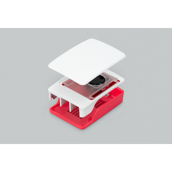 Obudowa Raspberry Pi 5, czerwono-biała, z wentylatorem (SC1159)