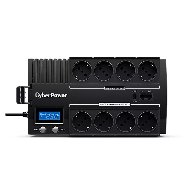 Zasilacz awaryjny CYBERPOWER BR700ELCD, Line-Interactive 0,7 kVA (420 W), 8 gniazd typu E, LCD, AVR