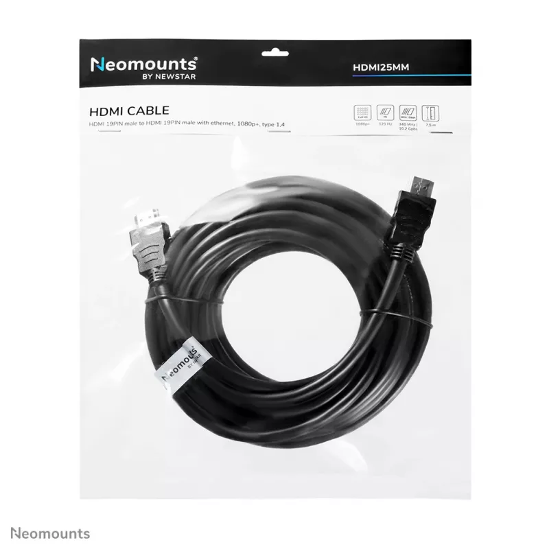 Neomounts HDMI25MM kabel HDMI - 7,5 metra, 7,5 m, 10,2 Gbit/s, Czarny
