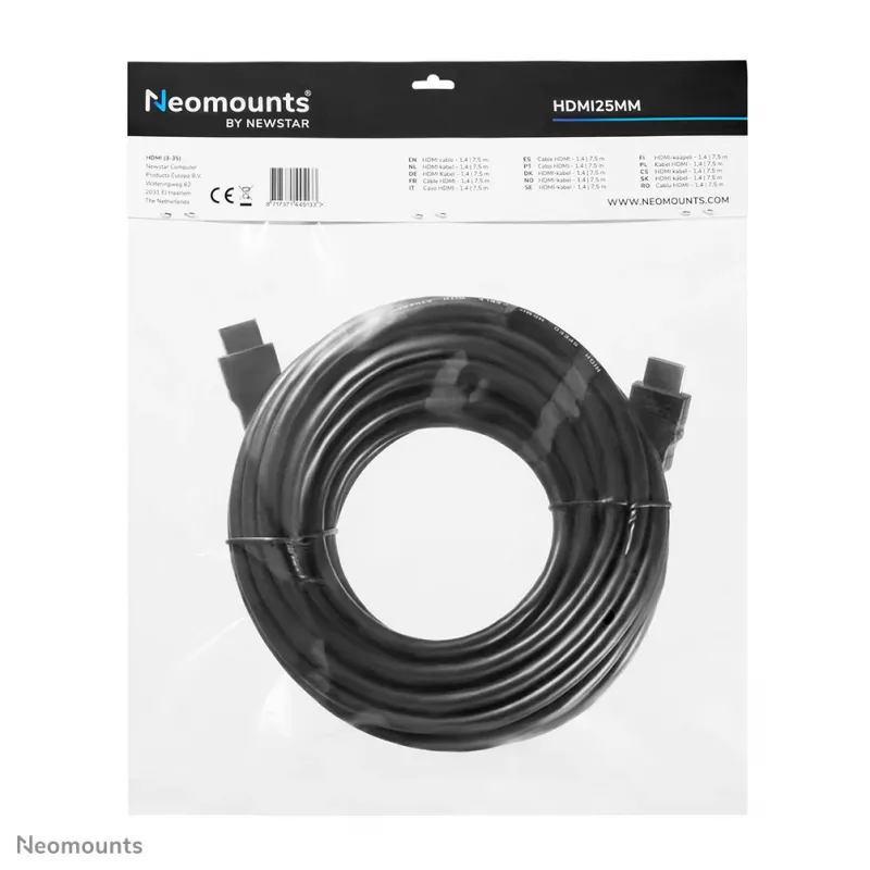 Neomounts HDMI25MM kabel HDMI - 7,5 metra, 7,5 m, 10,2 Gbit/s, Czarny
