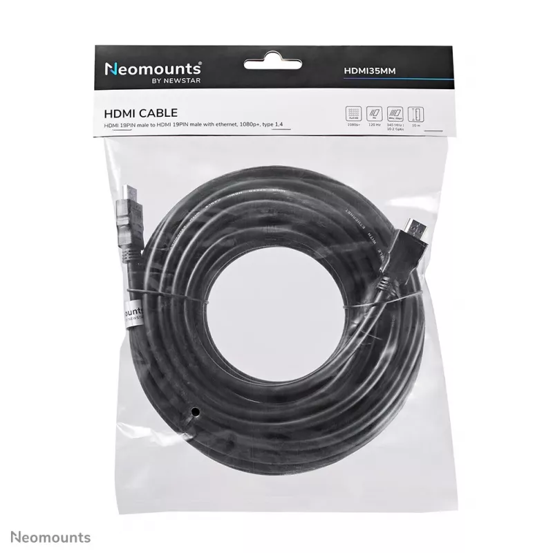 Neomounts HDMI35MM kabel HDMI - 10 metrów, 10 m, HDMI Typ A (Standard), HDMI Typ A (Standard), 10,2 Gbit/s, Czarny